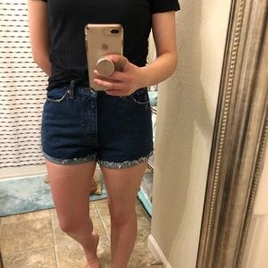 Abercrombie High Rise Shorts (Rigid Denim)